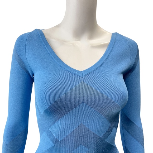 $1890 Burberry Blue Bandage Slim Fit Bodycon Orietta Mini Dress size XXS - Picture 4 of 13